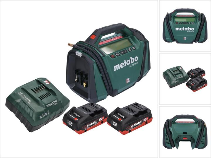 Produktbild Metabo AK 18 Multi Akku Kompressor 18 V 11 bar + 2x Akku 4,0 Ah + Ladegerät
