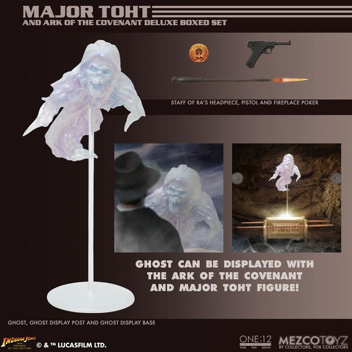 Image du produit Mezco Toys Indiana Jones figurine 1/12 Major Toht and Ark of the Covenant Deluxe Boxed Set 16 cm