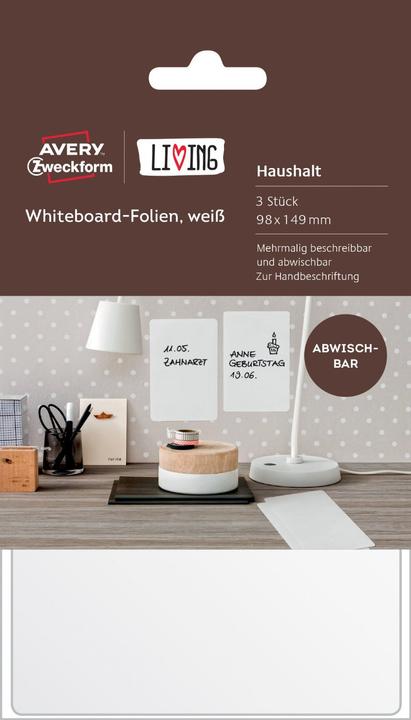 Immagine prodotto Magni 62013 Living Whiteboard Foils (scrivibile e cancellabile, 98 x 149 mm) 3 pezzi bianco