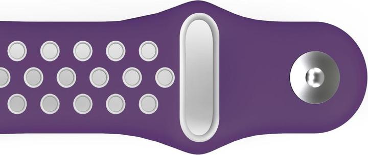 Image du produit Hama Bracelet sport en silicone pour Fitbit Versa2/Versa/Versa Lite, violet/gris, univ. (Silicone, Acier inoxydable)