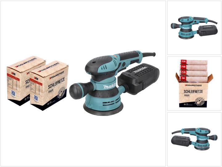 Image du produit Makita BO 5041 Ponceuse excentrique / ponceuse 300 W 125 mm + 2x Toolbrothers SPIDER Ponçage au filet (Ponceuse excentrique, 300 W)
