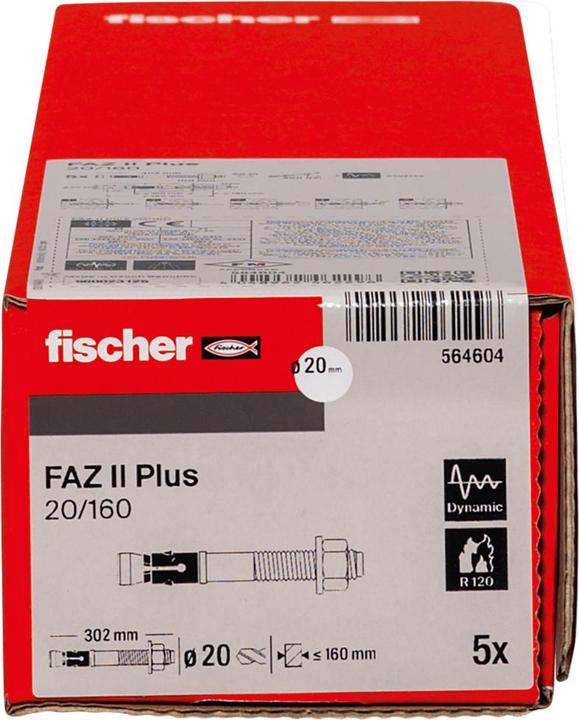 Image du produit Fischer Goujon d'ancrage FAZ II Plus 20/160 (5 pcs)