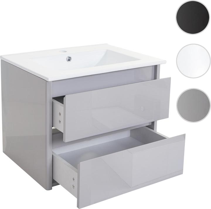 Immagine prodotto Mendler Lavabo + mobiletto, lavabo lavabo, lucido 50x60cm - grigio