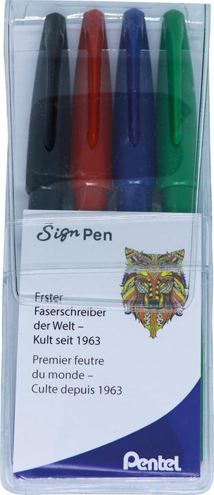 Image du produit Pentel Stylo à pointe de fibre Stylo à signes (Multicolore, 4 x)
