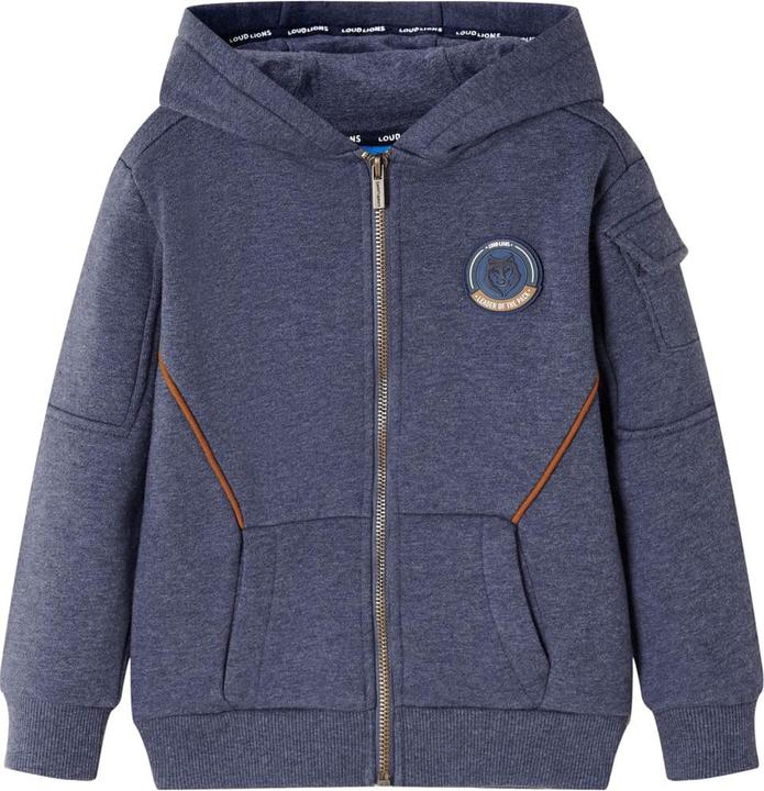 VidaXL Kinder-Kapuzenpullover mit Reissverschluss Dunkelblau