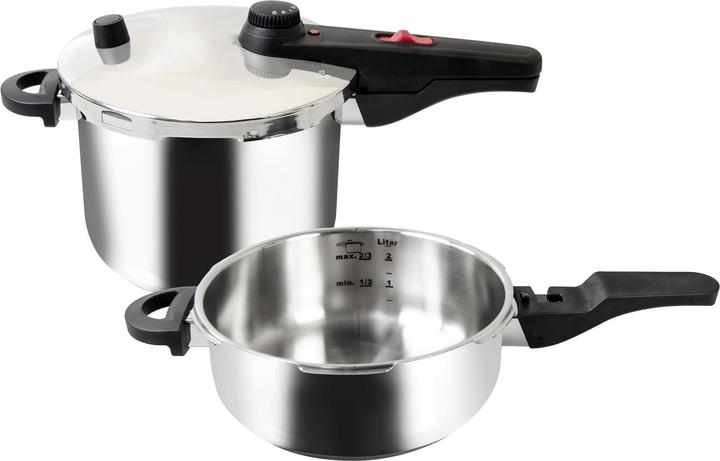 Kelomat Schnellkochtopf Set 22cm 6+3L (22 cm, Dampfkochtopf, Edelstahl)