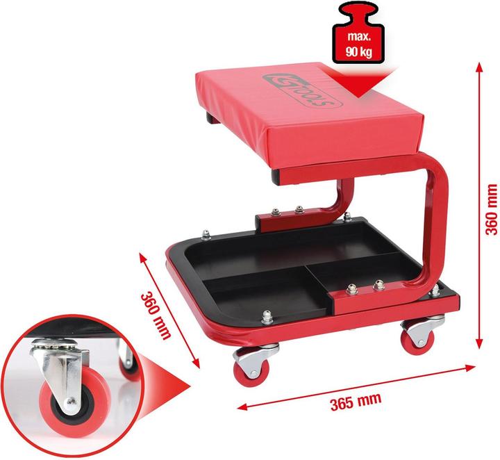 Produktbild KS Tools Fahrbarer Werkstatthocker (1 x)