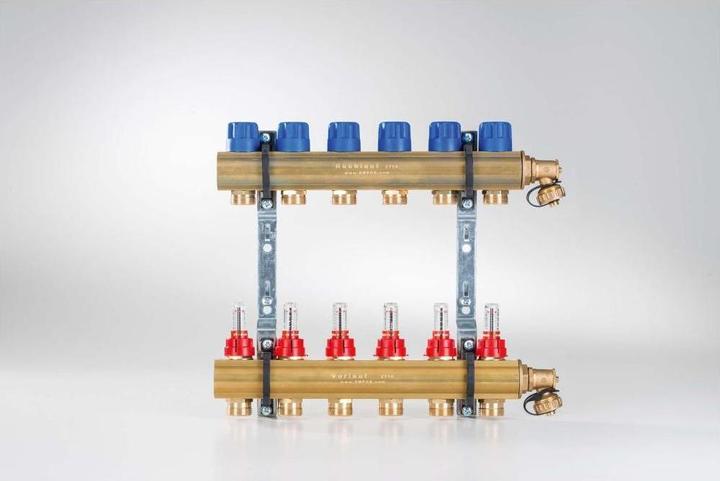Actual product image Magni Buderus Empur brass heating circuit manifold system manifold HKV-D flow meter, heating circuits/B