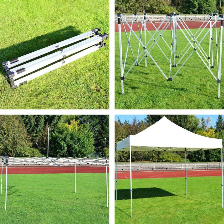 Actual product image VCM PROFI Falt Pavillon mit 4 Seitenteilen 3x3m champagner wasserdichtes Dach Zelt (300 cm, 300 cm)