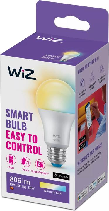 Produktbild WiZ White (E27, 8 W, 806 lm, 1 x, F)