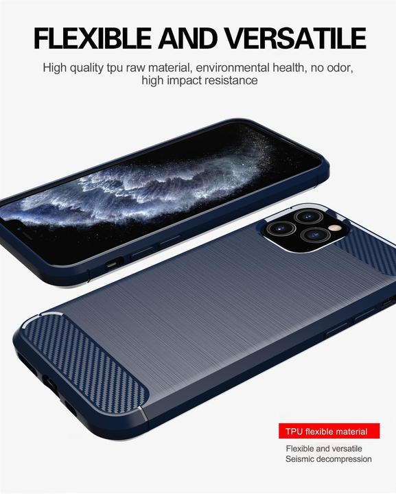 Produktbild Cadorabo TPU Ultra Slim carbon edelstahl Kombi Cover (Apple iPhone 11 Pro)