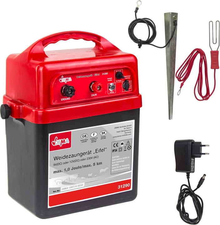 Produktbild Dema Weidezaungerät Weidegerät Elektrozaungerät Eifel 9/12/230 Volt max 5km