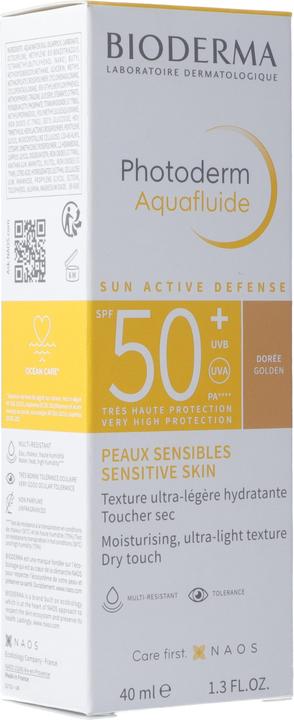 Actual product image Bioderma Photoderm Aquafluide SPF50+ doré (Sun cream face, SPF 50, 40 ml)