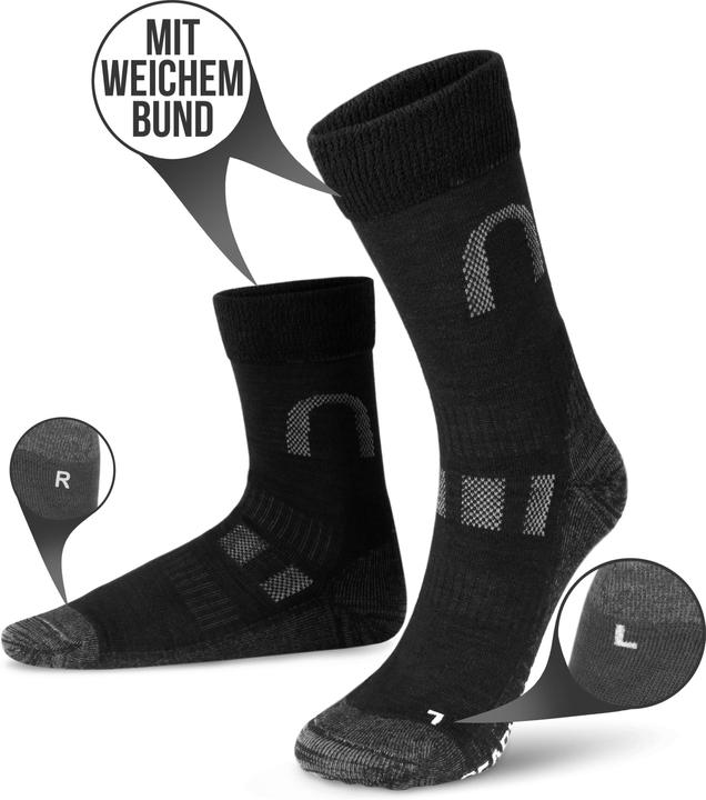 Image du produit Normani 2 paires de chaussettes de randonnée et de trekking en laine mérinos (35 - 38)