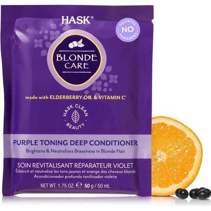 Actual product image Hask Blonde Care Violet Toning Conditioner 50ml (50 ml)