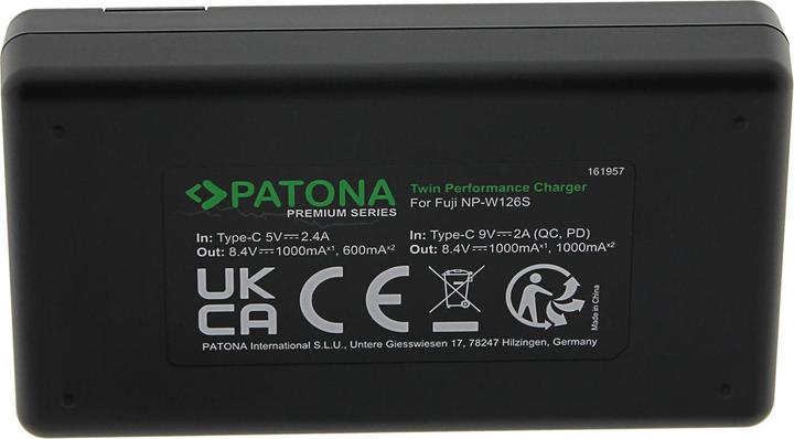 Actual product image Patona Premium Twin Charger. Fuji NP-W126 (Camera battery charger)