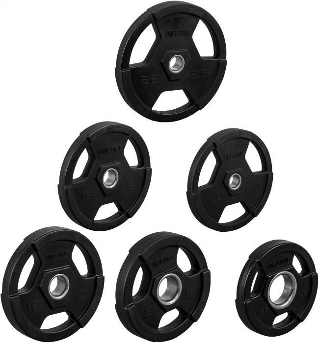 Immagine prodotto Gorilla Sports Set di piastre per pesi completo (4 x 2,5 kg, 6 x 5 kg, 2 x 25 kg, 4 x 20 kg, 4 x 15 kg, 4 x 10 kg, 4 x 1,25 kg)