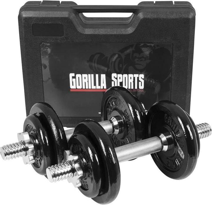 Immagine prodotto Gorilla Sports Set di manubri (4 x 2,5 kg, 4 x 1,25 kg)