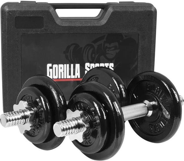 Immagine prodotto Gorilla Sports Set di manubri (4 x 2,5 kg, 4 x 1,25 kg)
