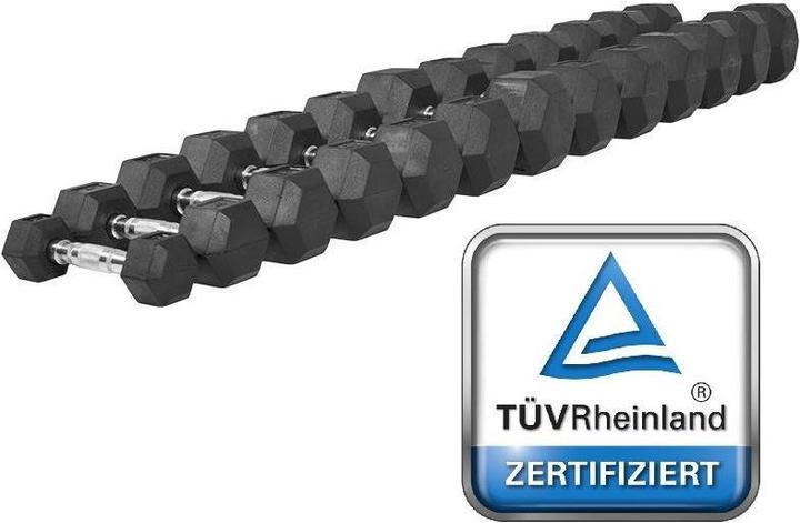 Actual product image Gorilla Sports Hexagon Rubber Studio Dumbbell (1 x 50 kg)