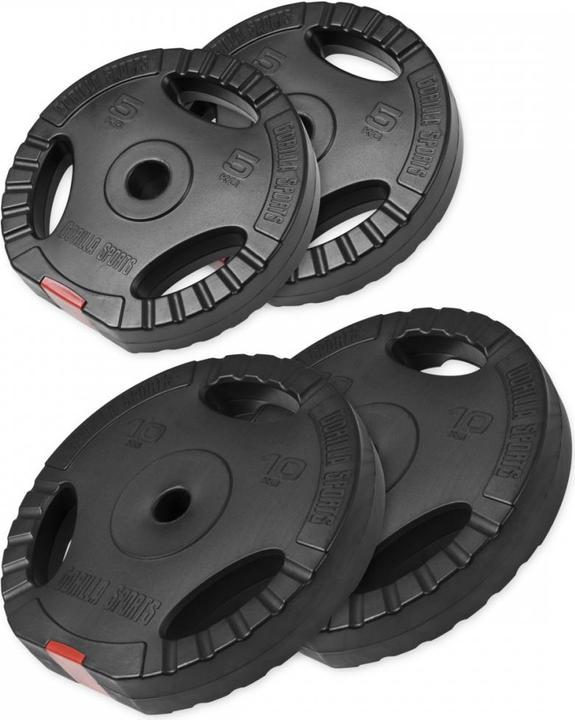 Gorilla Sports Piastre di peso (2 x 10 kg, 2 x 5 kg)