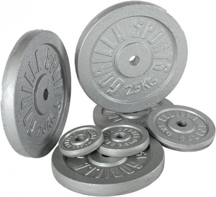 Gorilla Sports Hantelscheibe Guss Silber 0,5-30 KG (1 x 1.25 kg)