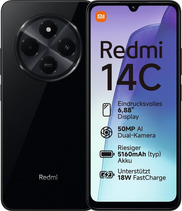 Immagine prodotto Xiaomi Redmi 14C (128 GB, Midnight Black, 6.88", Doppia SIM, 50 Mpx, 4G)