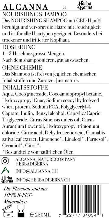 Immagine prodotto Herba di Berna Shampoo nutriente con CBD 60ml (60 ml, Shampoo liquido)