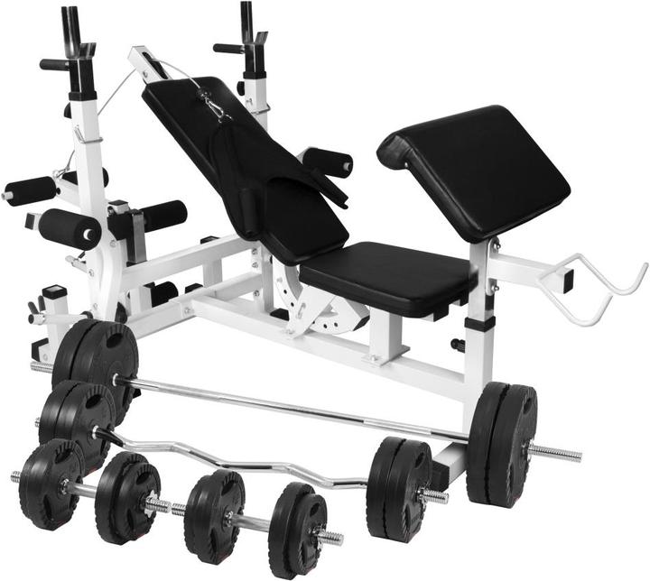 Produktbild Gorilla Sports Hantelbank Kraftstation & Langhantelset