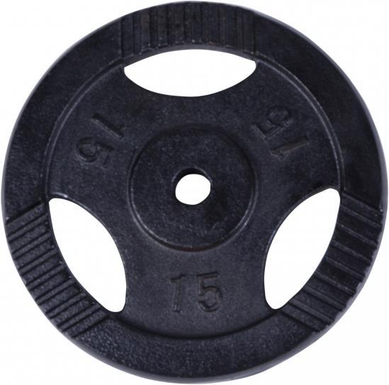 Image du produit Gorilla Sports Disque d'haltères en fonte Gripper noir 0,5-20 KG (1 x 15 kg)
