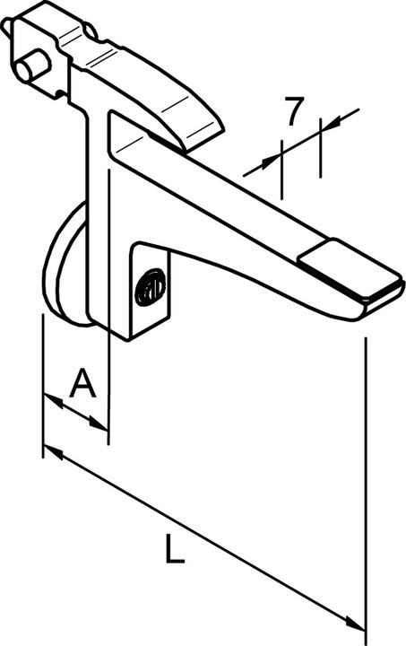 Actual product image Aweso Glass shelf support 1413 type 1, for light load (1 pcs.)