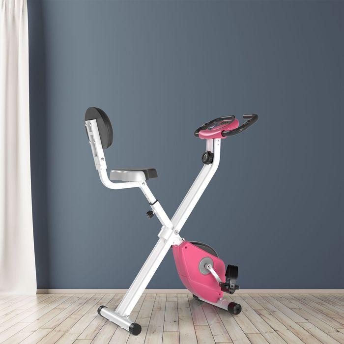 Produktbild Swisshandel24 Heimtrainer F-Bike, 8-stufiger Magnetwiderstand, Rosa-Weiss 43x97x109 cm