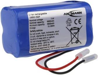 Actual product image Ansmann Li-Ion Battery Pack 2S2P - Block (1 pcs., 18650, 7000 mAh)