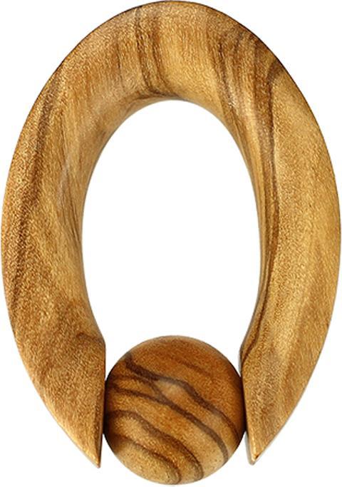 Star Piercing Ball Closure Ring Oval aus Olivenholz (Organisch)