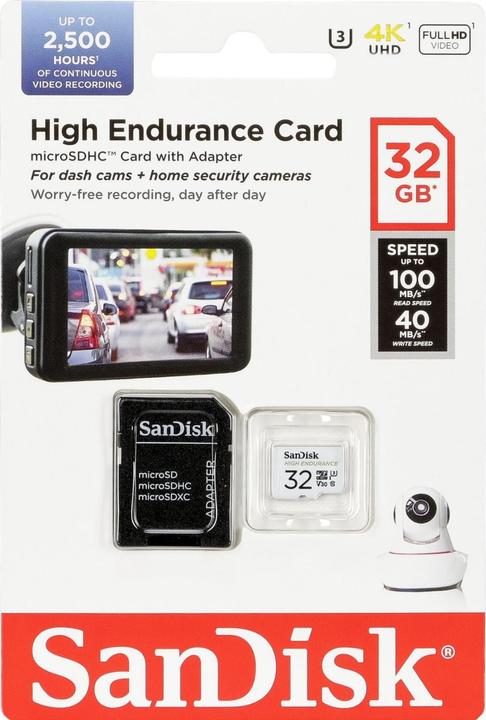 Immagine prodotto SanDisk High Endurance (32 GB, microSDHC, U3, UHS-I)