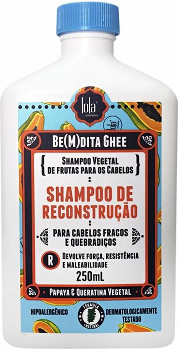 Steinbach Lola Cosmetics Be(M)dita Ghee Papaya und pflanzliches Keratin Rekonstruktionsshampoo 250ml (250 ml, Flüssiges Shampoo)
