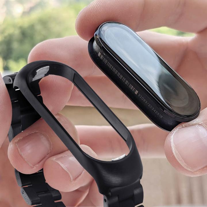 Actual product image Avizar Xiaomi Mi Band 6 / 5 steel bracelet with folding clasp (Stainless steel)