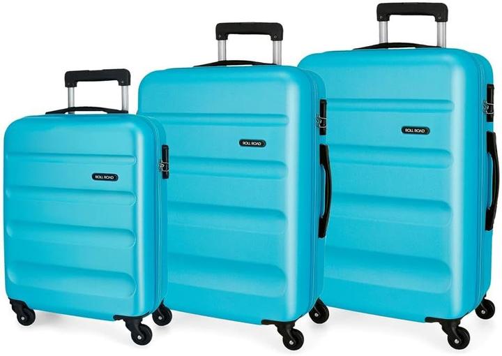 Immagine prodotto Roll Road Set di valigie blu (91 l, Bagaglio a mano (fino a 50 litri), M (50 - 90l), L (90 - 115l))