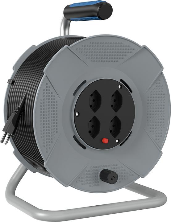 Actual product image Steffen Kunststoff Kabelrolle mit Griff 4xT13 Td 3x1mm² 40m grau/schwarz (40 m, 1 mm²)