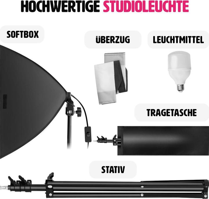 Image du produit tectake Éclairage de studio avec boîte à lumière et trépied (éclairage de studio)