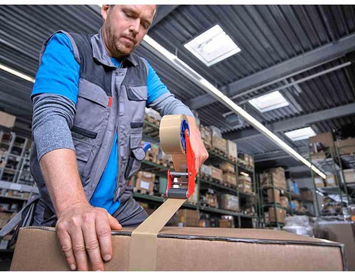 Actual product image tesa tesapack ULTRA STRONG Parcel Tape - PVC packing tape for tight packing and secure bundling (50 mm)