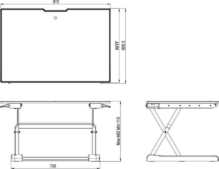 Produktbild Multibrackets Steharbeitsplatz, Metall/Holz, schwarz, 15 - 27"