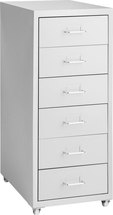 tectake Caisson de bureau 6 tiroirs (41 x 28 x 69 cm)