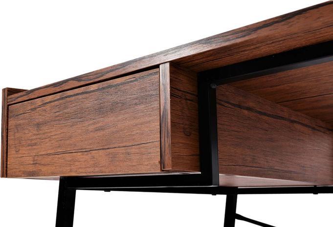 Image du produit Swisshandel24 Bureau HWC-J97, table de bureau informatique, tiroir structure 3D 98x114x60cm FSC-certifié (98 x 114 x 60 cm)