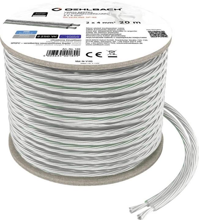 Actual product image Oehlbach LS cable loudspeaker cable 2x4mm², 20 M coil (20 m, 4 mm²)