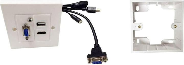 Actual product image Vivolink Wall Box HDMi + USB + VGA