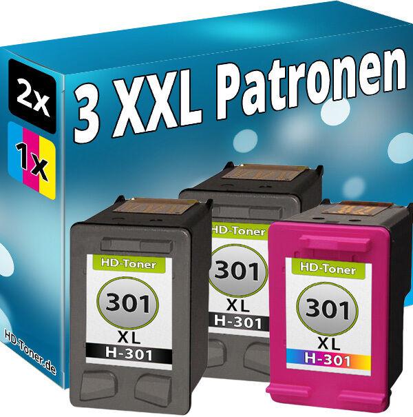 Actual product image Druckfuxx 3x Patronen für HP 301-XL DeskJet 1000 1050A 2050A 2540 3050A 1010 151