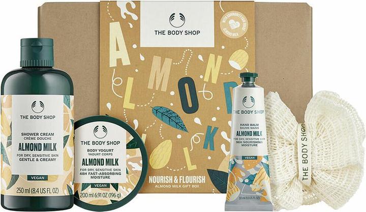 Immagine prodotto Body Shop Confezione regalo di latte di mandorla Nourish & Flourish (Set per la cura del corpo)