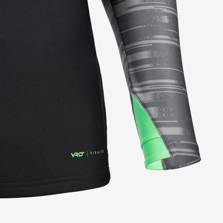 Image du produit Kipsta Sweatshirt 1/2 zip femme/homme de football - Viralto PXL gris/vert (M)
