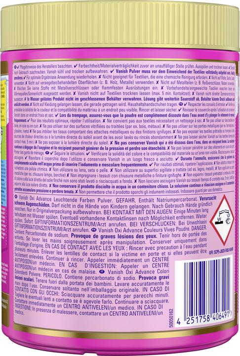 Image du produit Vanish Oxi Advance Détachant Or Rose (Lessive en poudre)
